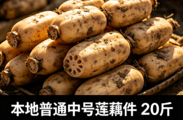 本地普通中号莲藕件 20斤